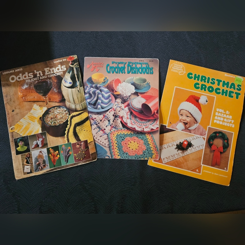 Vintage Crochet And Knitting Pattern Booklets Set